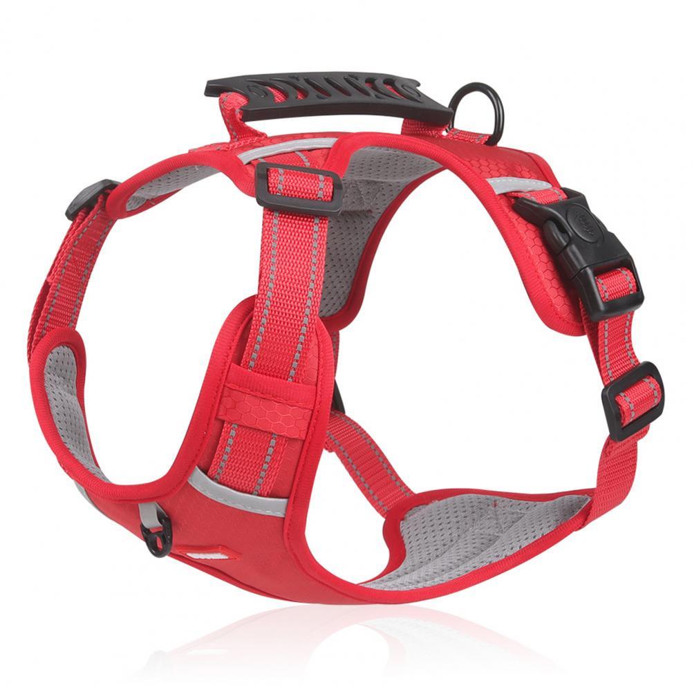 Harnais pour chien en nylon sans traction, respirant, avec gilet réfléchissant pour petits et grands chiens, idéal pour la course en extérieur et l'entraînement des chiens.