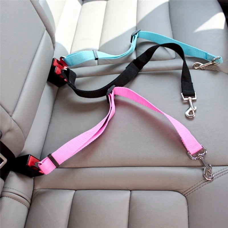 Ceinture de sécurité réglable pour animaux (chat/chien), siège de voiture pour animaux, harnais pour chien avec clip de laisse, levier de sécurité, colliers pour chiens, accessoires pour animaux.