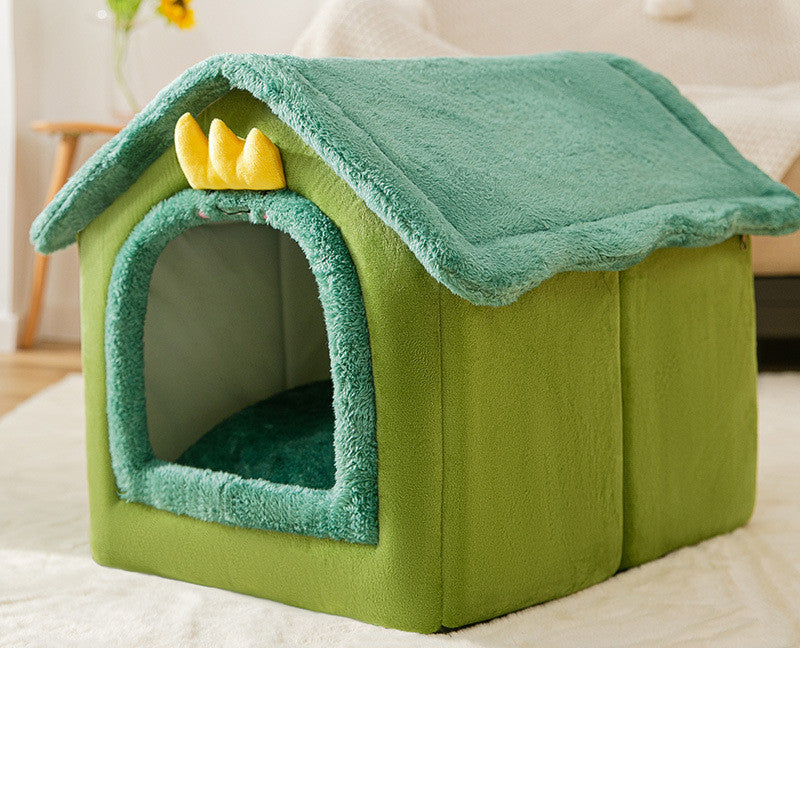 Maison pour chien pliable, lit pour chat et chien, villa d'hiver pour chien, chenil pour dormir, nid amovible, canapé chaud en forme de cave, fournitures pour animaux.