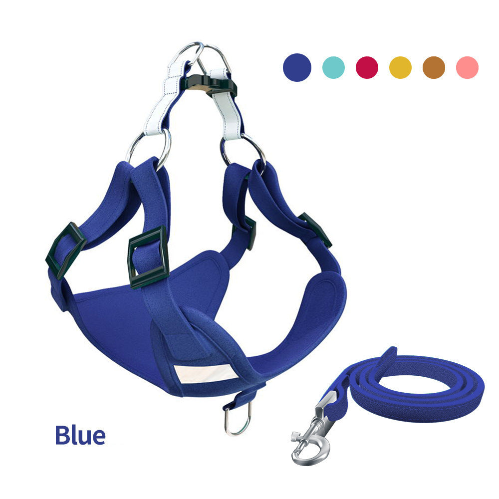 Ensemble de harnais pour chien avec laisse réfléchissante, type gilet.