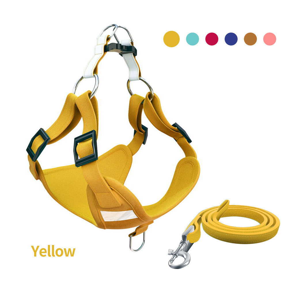 Ensemble de harnais pour chien avec laisse réfléchissante, type gilet.