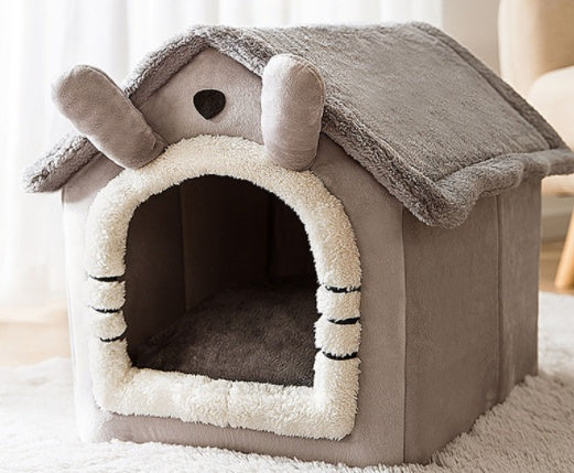 Maison pour chien pliable, lit pour chat et chien, villa d'hiver pour chien, chenil pour dormir, nid amovible, canapé chaud en forme de cave, fournitures pour animaux.