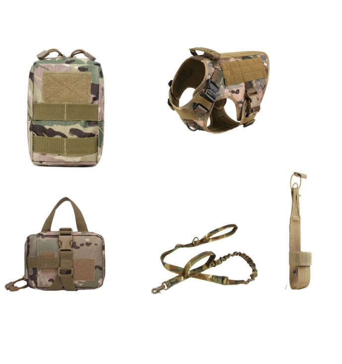 Harnais tactique pour chien, gilet d'entraînement pour chien, harnais et laisse pour chien de berger allemand K9, adapté à toutes les races de chiens.