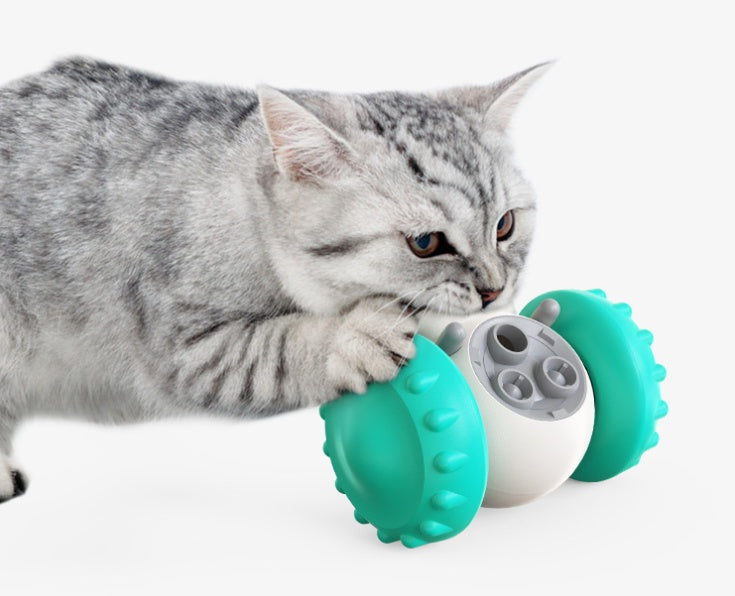 Jouets pour chats et chiens : voiture interactive d’équilibre avec distribution lente de nourriture, multifonctionnelle, éducative et amusante, voiture intelligente pour nourrir les animaux de compagnie.