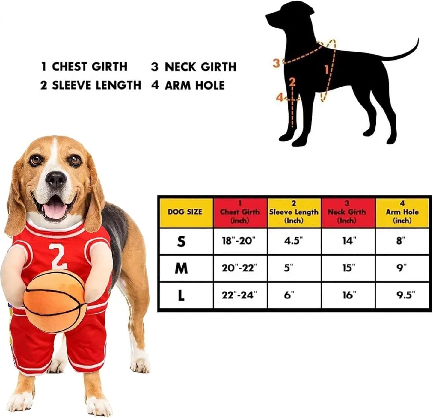 Costume pour Chien - Joueur de Basketball pour Animaux de Compagnie - Costumes d'Halloween Amusants pour Chiens, Tenue Sportive Cosplay pour Chiens Petits