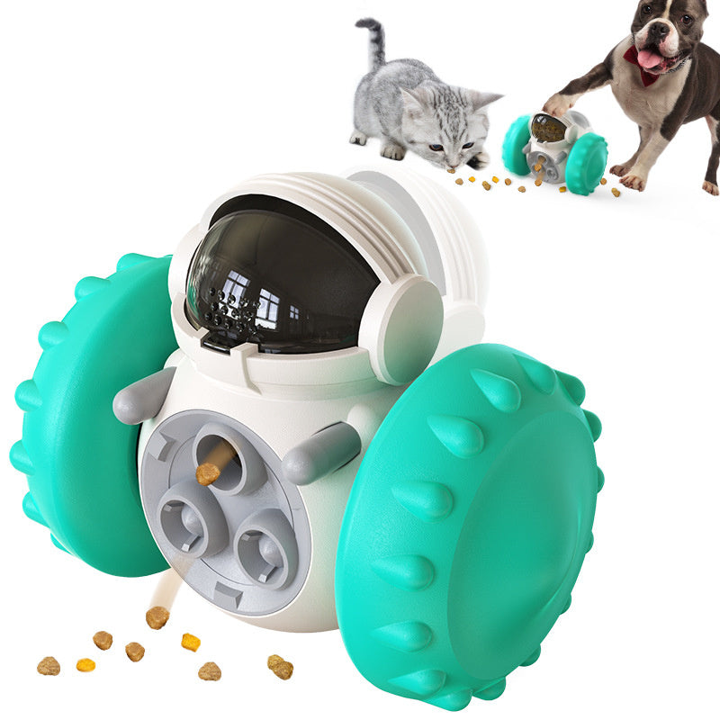 Jouets pour chats et chiens : voiture interactive d’équilibre avec distribution lente de nourriture, multifonctionnelle, éducative et amusante, voiture intelligente pour nourrir les animaux de compagnie.