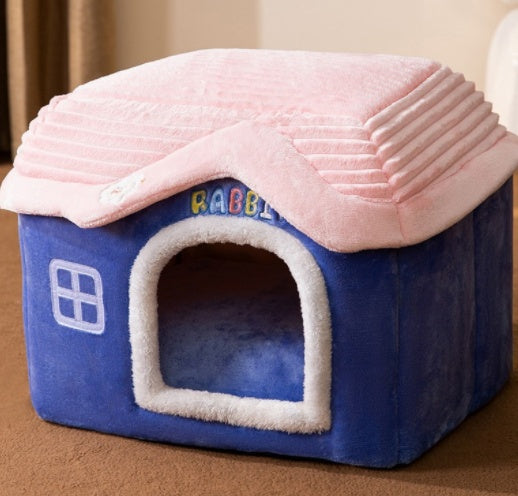 Maison pour chien pliable, lit pour chat et chien, villa d'hiver pour chien, chenil pour dormir, nid amovible, canapé chaud en forme de cave, fournitures pour animaux.