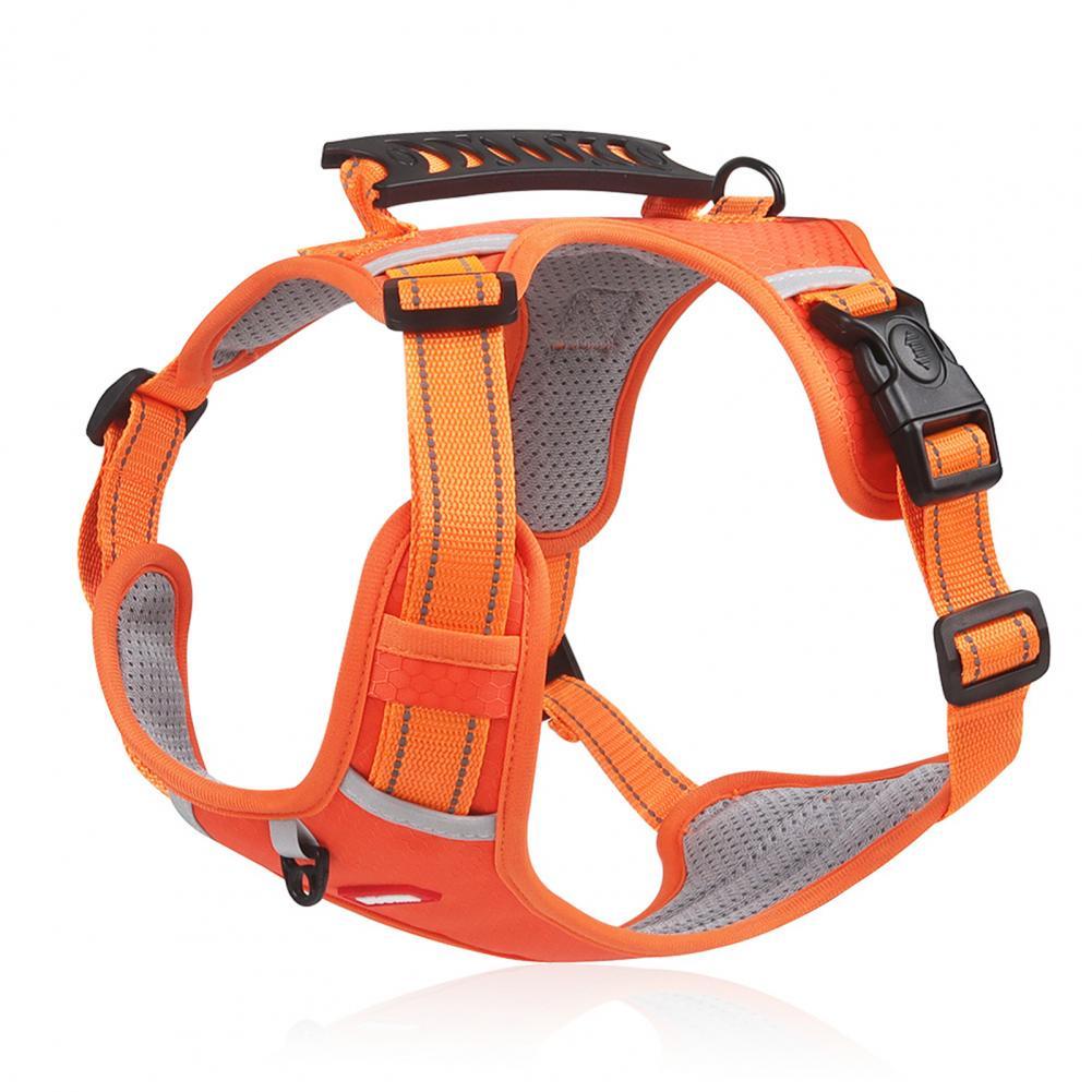 Harnais pour chien en nylon sans traction, respirant, avec gilet réfléchissant pour petits et grands chiens, idéal pour la course en extérieur et l'entraînement des chiens.