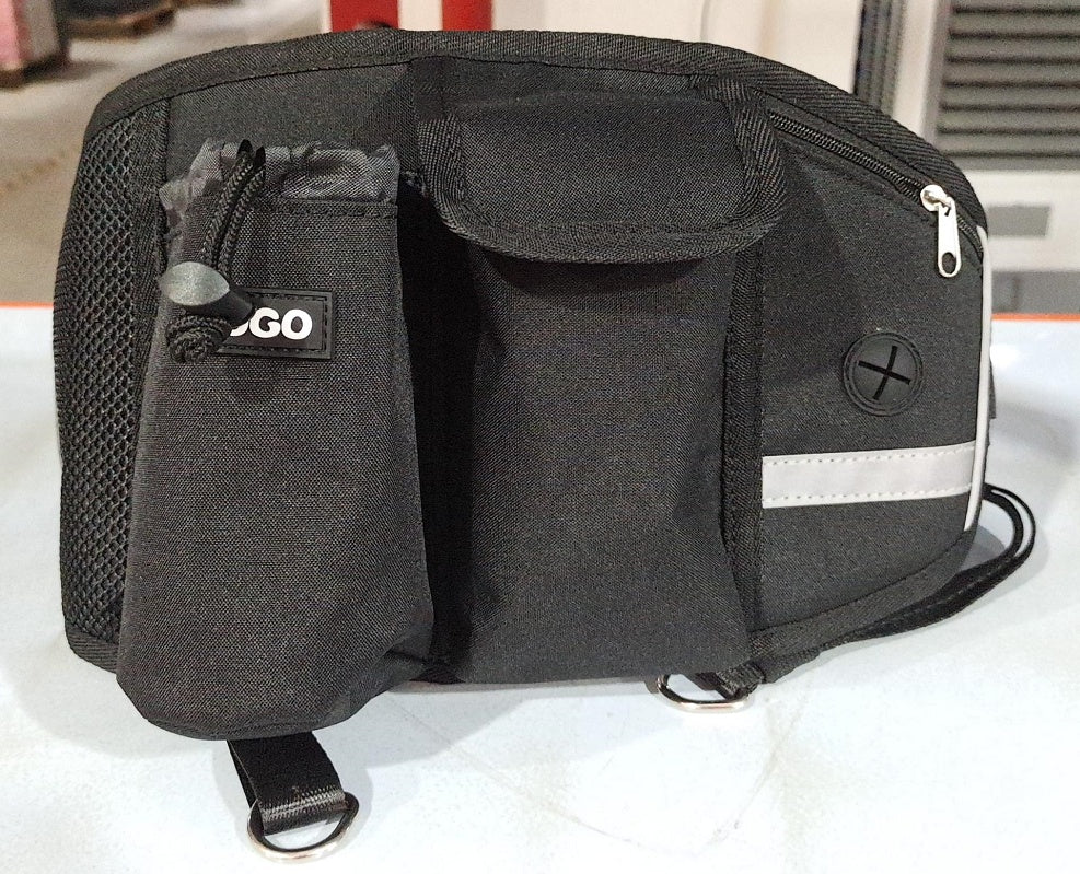 Laisse d'Entraînement pour Chien avec Sac à Taille, Laisse Sans Mains pour Course et Promenade en Extérieur, Sac Portatif pour Nourriture et Eau pour Chien, Sacs de Rangement