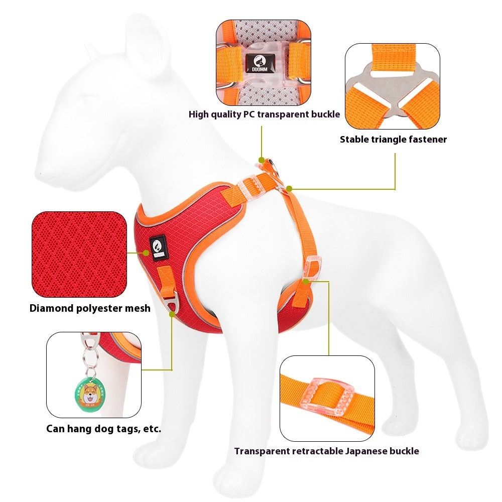 Harnais pour Chien, Réglable et Respirant, en Maille Reflective pour Chiots et Chiens de Taille Moyenne, Accessoires pour Animaux de Compagnie