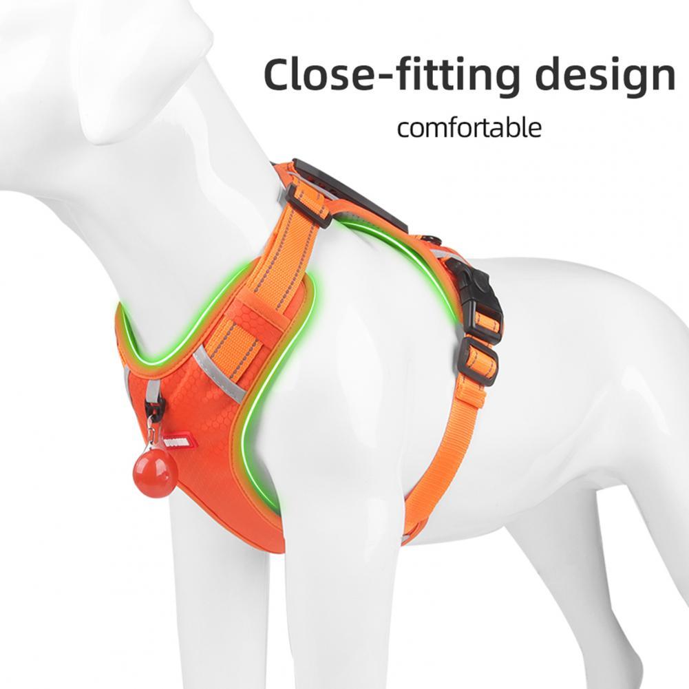 Harnais pour chien en nylon sans traction, respirant, avec gilet réfléchissant pour petits et grands chiens, idéal pour la course en extérieur et l'entraînement des chiens.