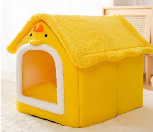 Maison pour chien pliable, lit pour chat et chien, villa d'hiver pour chien, chenil pour dormir, nid amovible, canapé chaud en forme de cave, fournitures pour animaux.