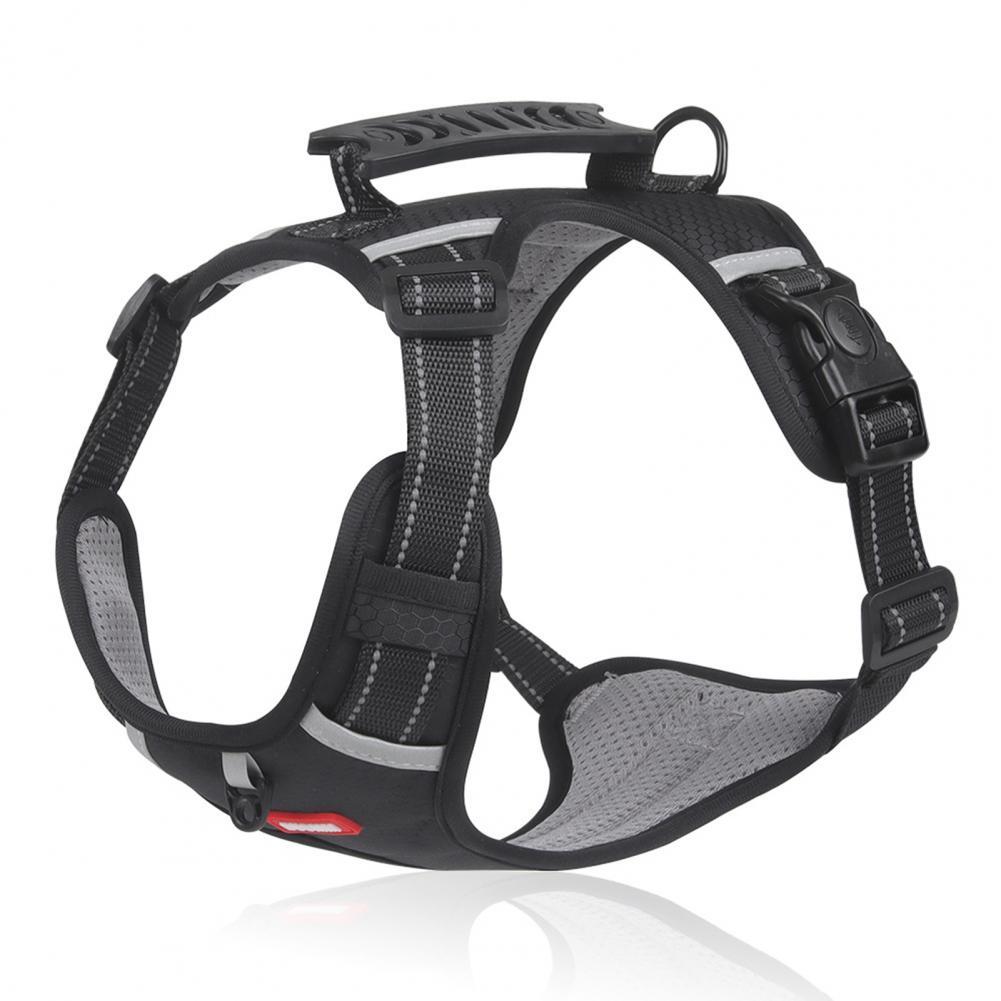 Harnais pour chien en nylon sans traction, respirant, avec gilet réfléchissant pour petits et grands chiens, idéal pour la course en extérieur et l'entraînement des chiens.