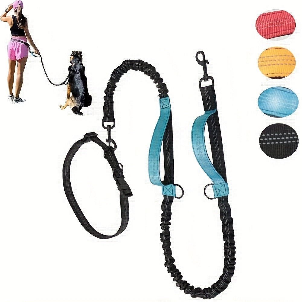 Laisse pour chien mains libres pour courir et marcher - Nylon durable, ceinture réglable, idéale pour les animaux actifs
