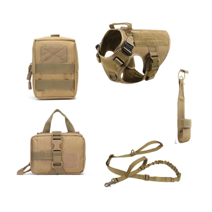 Harnais tactique pour chien, gilet d'entraînement pour chien, harnais et laisse pour chien de berger allemand K9, adapté à toutes les races de chiens.