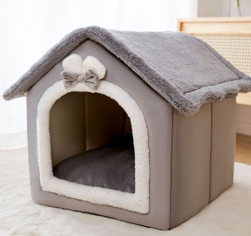 Maison pour chien pliable, lit pour chat et chien, villa d'hiver pour chien, chenil pour dormir, nid amovible, canapé chaud en forme de cave, fournitures pour animaux.