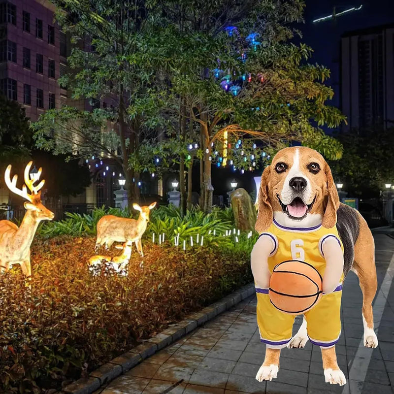 Costume pour Chien - Joueur de Basketball pour Animaux de Compagnie - Costumes d'Halloween Amusants pour Chiens, Tenue Sportive Cosplay pour Chiens Petits