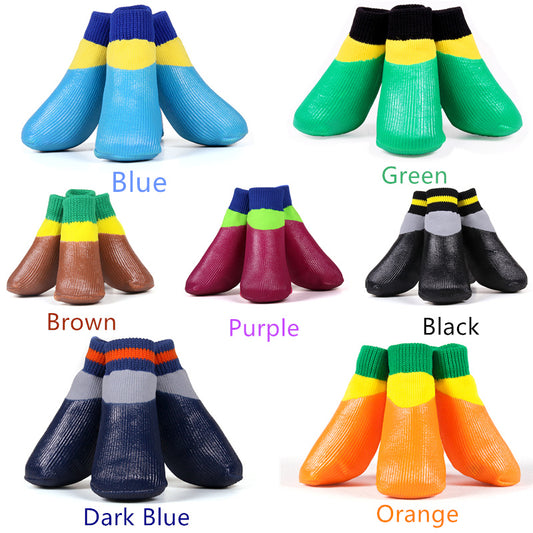 Chaussettes pour Chien, Bottines, Chaussures pour Grands Chiens, Imperméables, Semelle en Caoutchouc Antidérapante, Protecteur de Pattes pour Animaux, Bord Élastique, pour Sports en Extérieur