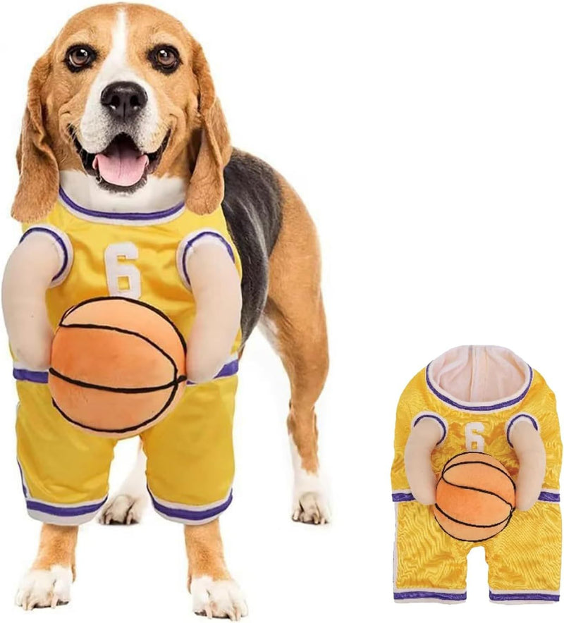 Costume pour Chien - Joueur de Basketball pour Animaux de Compagnie - Costumes d'Halloween Amusants pour Chiens, Tenue Sportive Cosplay pour Chiens Petits