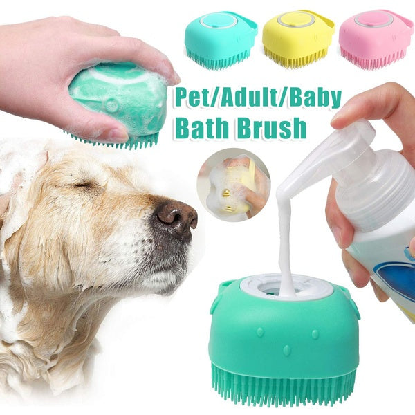 Gants de bain en silicone pour chien, brosse de massage, outil de nettoyage pour salle de bain, peigne pour chat et chien, brosse pour le bain, fournitures de toilettage pour chien.