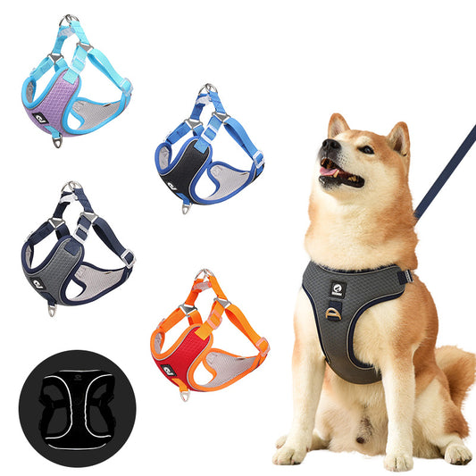Harnais pour Chien, Réglable et Respirant, en Maille Reflective pour Chiots et Chiens de Taille Moyenne, Accessoires pour Animaux de Compagnie