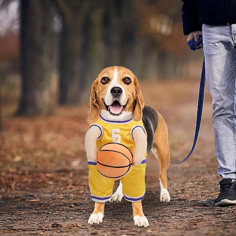 Costume pour Chien - Joueur de Basketball pour Animaux de Compagnie - Costumes d'Halloween Amusants pour Chiens, Tenue Sportive Cosplay pour Chiens Petits