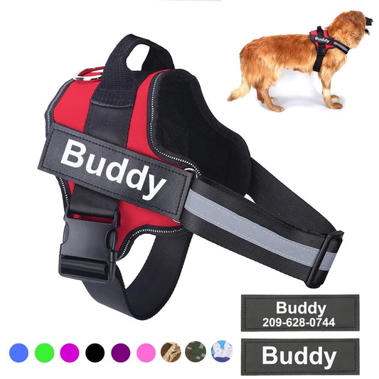 Harnais de chien personnalisé NON TIRER, réfléchissant, respirant, ajustable, gilet pour chien petit et grand, avec patch personnalisé, accessoires pour animaux.