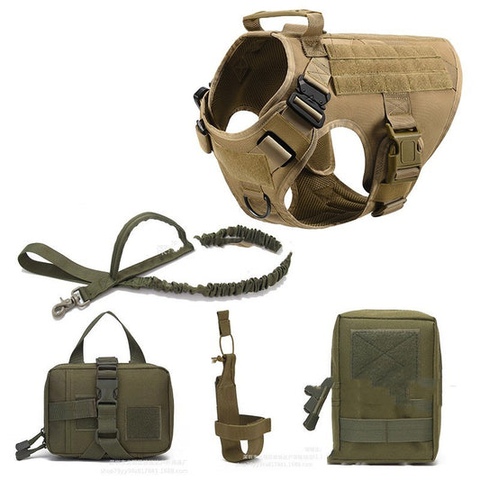 Harnais tactique pour chien, gilet d'entraînement pour chien, harnais et laisse pour chien de berger allemand K9, adapté à toutes les races de chiens.