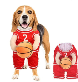 Costume pour Chien - Joueur de Basketball pour Animaux de Compagnie - Costumes d'Halloween Amusants pour Chiens, Tenue Sportive Cosplay pour Chiens Petits