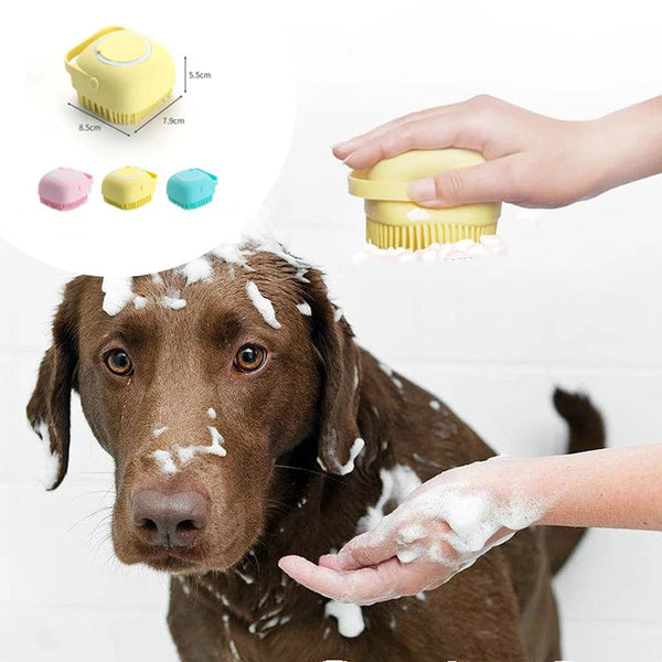 Gants de bain en silicone pour chien, brosse de massage, outil de nettoyage pour salle de bain, peigne pour chat et chien, brosse pour le bain, fournitures de toilettage pour chien.