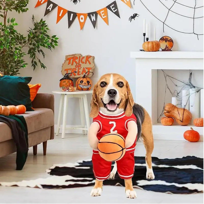 Costume pour Chien - Joueur de Basketball pour Animaux de Compagnie - Costumes d'Halloween Amusants pour Chiens, Tenue Sportive Cosplay pour Chiens Petits