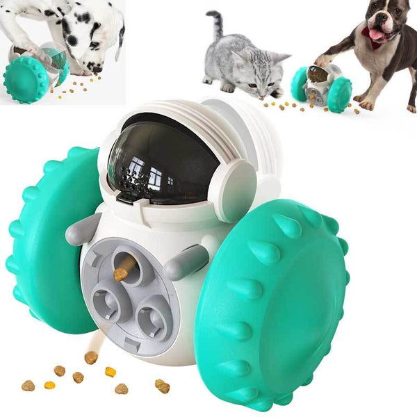 Jouets pour chats et chiens : voiture interactive d’équilibre avec distribution lente de nourriture, multifonctionnelle, éducative et amusante, voiture intelligente pour nourrir les animaux de compagnie.